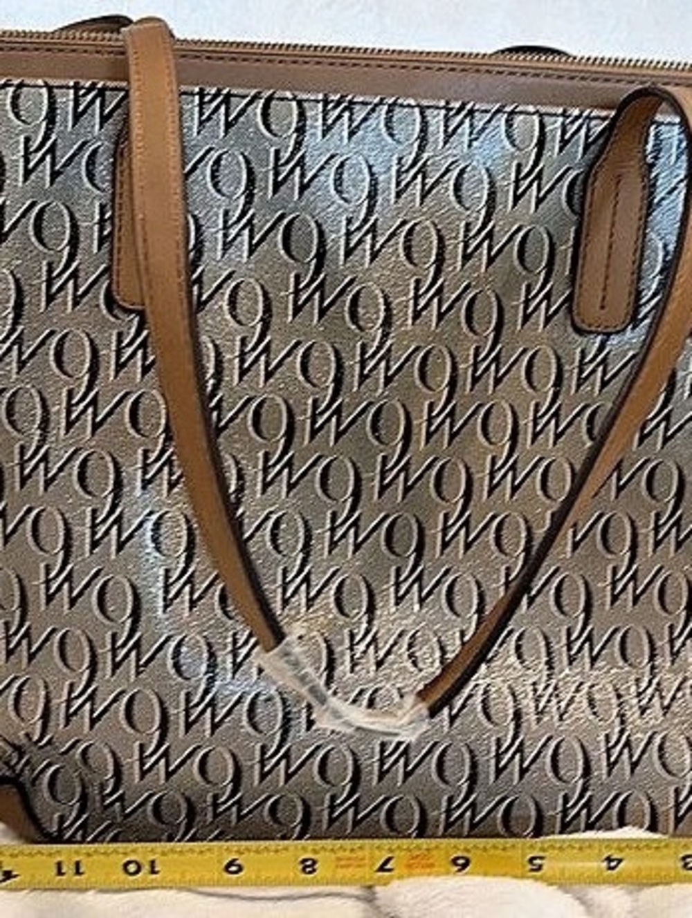 Nine West Floral Tote in Brown & Gray